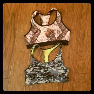 2 large camo sports bras